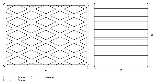 Bgs technic Rubberen pad voor hefplatforms 160 x 120 x 100 mm