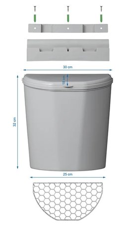 Poubelle avec couvercle 10L pour caravane/camping-car