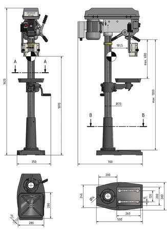 Perceuse a colonne diametre 25 mm 1x230V