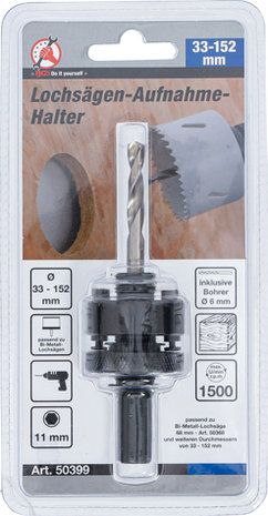 Receptacle-support pour scies-cloches avec foret de centrage