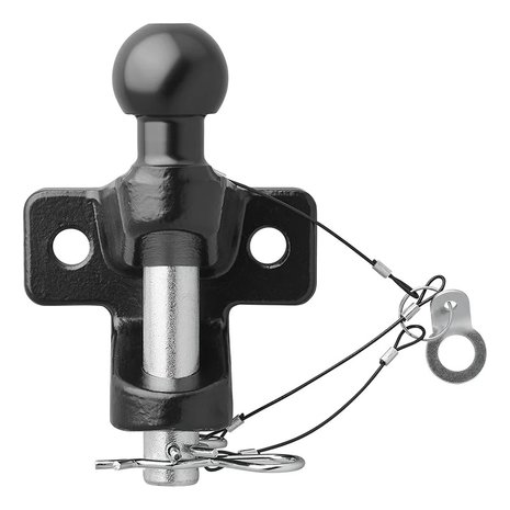 Boule d'attelage noire combinee double version D21/S350 homologuee type E