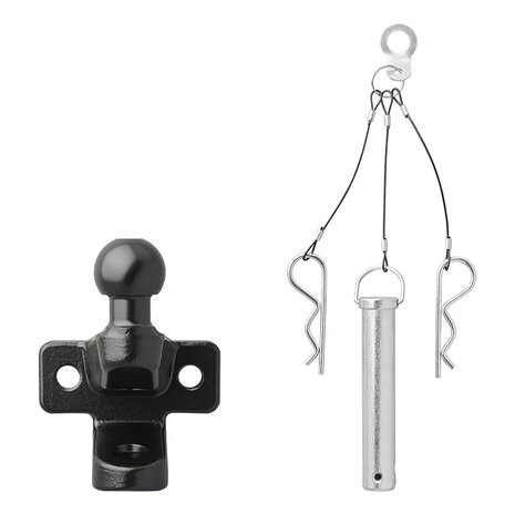 Boule d'attelage noire combinee double version D21/S350 homologuee type E
