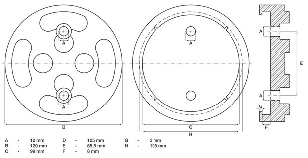 Plato de goma pour pont elevateur Ø 120 mm