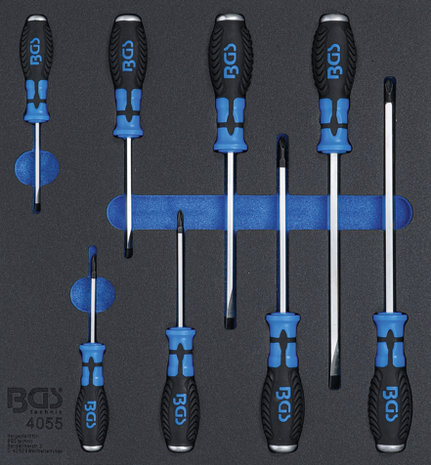 Porte-outils 2/3: Tournevis croises et a fente 8 pcs