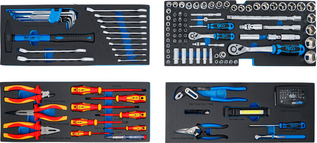 Caisse a outils metallique 3 tiroirs avec 147 outils