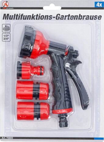 Pistolet d’arrosage multifonctionnel avec accessoires 4 pieces