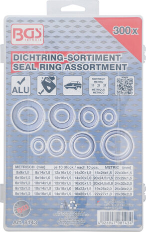 Assortiment de joints d’etancheite aluminium 300 pieces