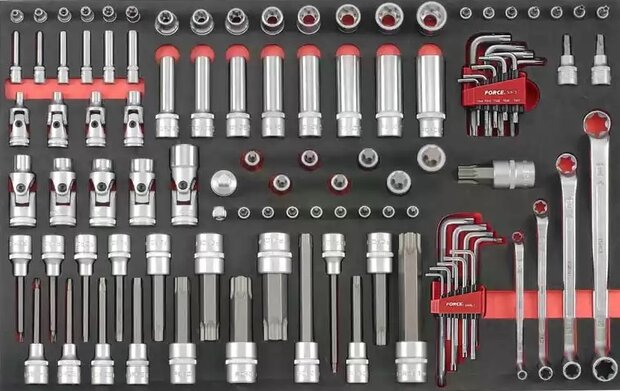 Chariot a outils noir a 8 tiroirs avec 308 outils (EVA)