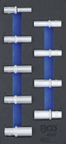 Porte-outils 1/3: Douilles, Hexagone 12,5 mm (1/2) 10 - 24 mm de profondeur 9 pcs.