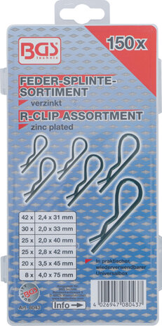 Assortiment R-Clip de 150 pieces