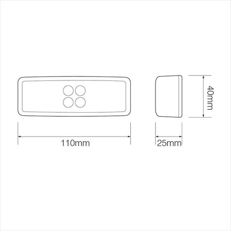 Feu de position lateral 12/24V orange 110x40mm LED