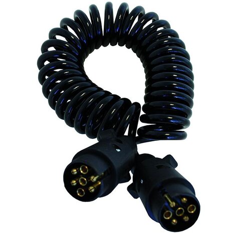 C ble spirale 3M avec 2x fiche 7-poles PVC