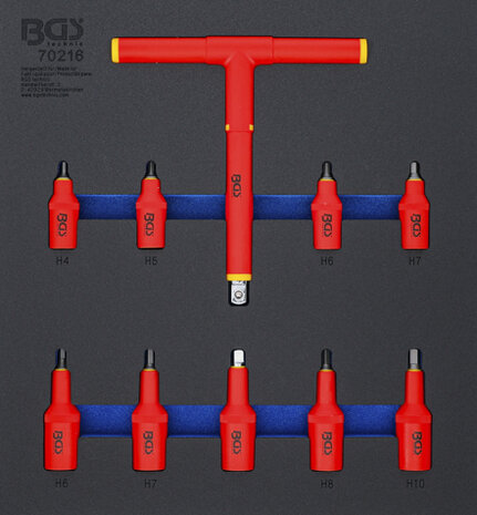 Insert de servante d’atelier 2/3 : Jeu de douilles a embouts VDE (3/8) / (1/2) 4 - 10 mm 10 pieces