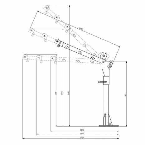 Grue mobile 300 kg avec treuil manuel