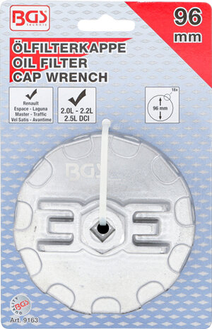 Cle a filtres cloches 18 pans Ø 96 mm pour Renault DCI