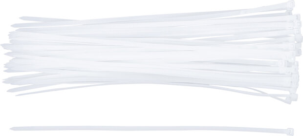 Assortiment de colliers plastique blancs 4,8 x 300 mm 50 pieces