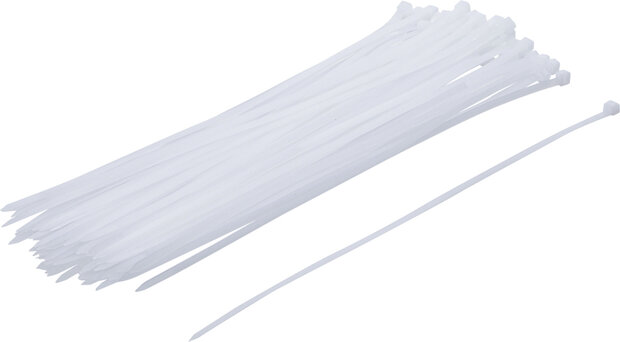 Assortiment de colliers plastique blancs 4,8 x 300 mm 50 pieces