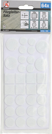 Jeu de protections antiderapants blanc 64 pieces