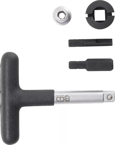 Jeu de cles universelles de service d’huile pour bouchons de vidange d’huile en matiere plastique (1/4) / (3/8) 5 pieces