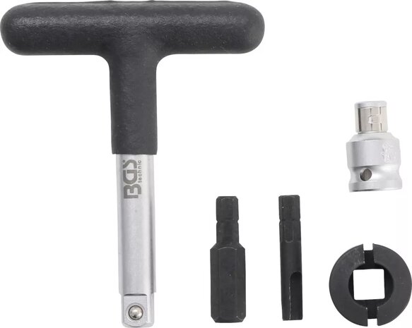 Jeu de cles universelles de service d’huile pour bouchons de vidange d’huile en matiere plastique (1/4) / (3/8) 5 pieces