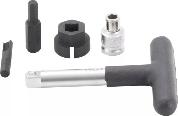 Jeu de cles universelles de service d’huile pour bouchons de vidange d’huile en matiere plastique (1/4) / (3/8) 5 pieces