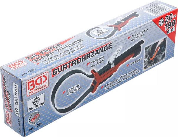 Cle a sangle pour filtres a huile 20 - 190 mm
