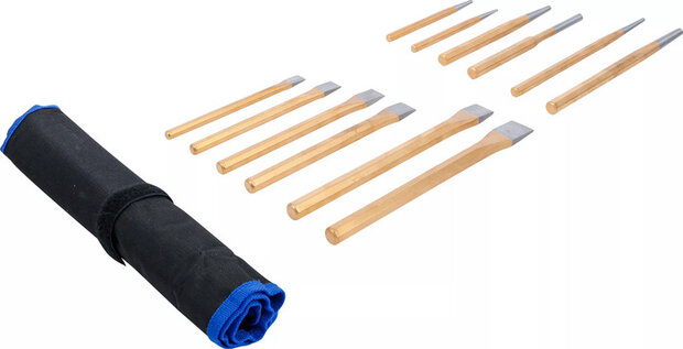 Jeu de chasse-goupilles, burins, pointeaux12 pieces
