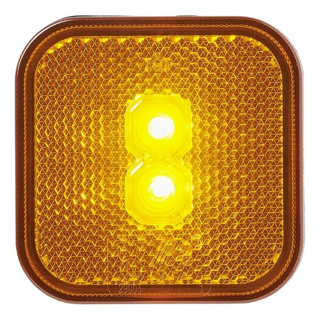 Feu de gabarit lateral 12/24V orange 65 x 65 mm LED