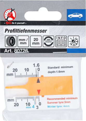 Jauge de profondeur de profil avec porte-cles 0 - 20 mm