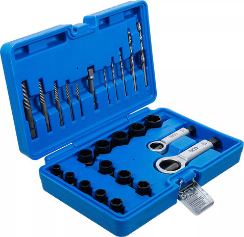 Douille a profil spirale / jeu d'extracteur de vis et de casse-ecrous 26 pcs
