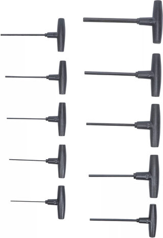 Jeu de tournevis avec poignee en T six pans interieurs 2 - 10 mm 10 pieces