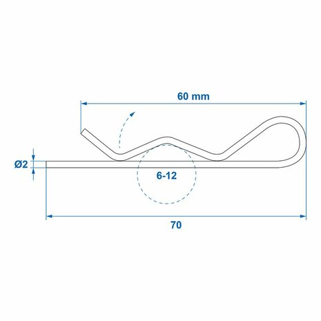 Ressort de verrouillage simple 2mm 6-12mm