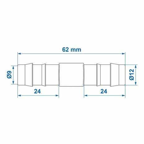 Passe-fil droit de 12 mm par piece