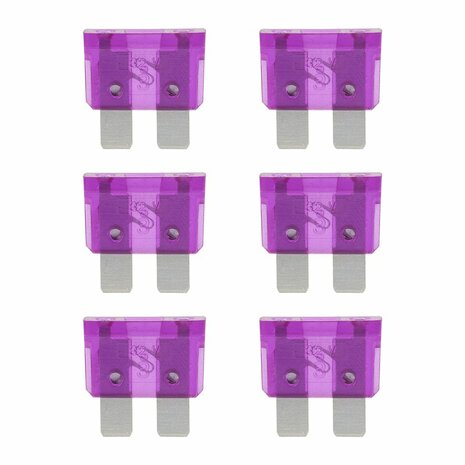 Fusibles standard 3A violet 6 pcs sous blister