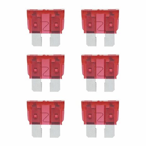 Fusibles standard 10A rouge 6 pcs en blister