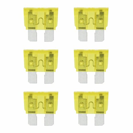 Fusibles standard 20A jaune 6 pcs en blister
