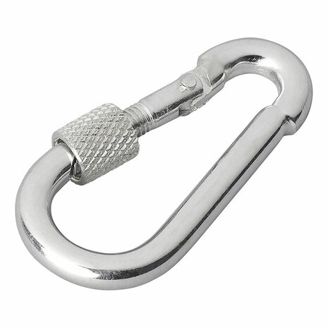 Mousqueton en metal 5x50mm avec fermeture a vis x10 pieces