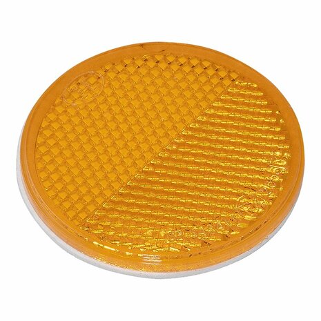 Reflecteur orange 60mm autocollant 2 pieces sous blister