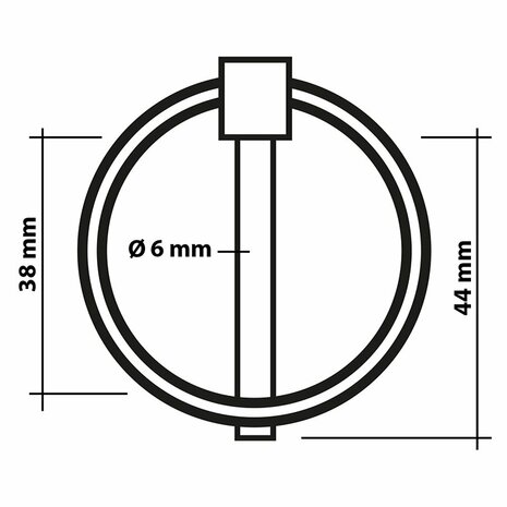 Goupille de verrouillage 6mm avec anneau 2 pieces en blister