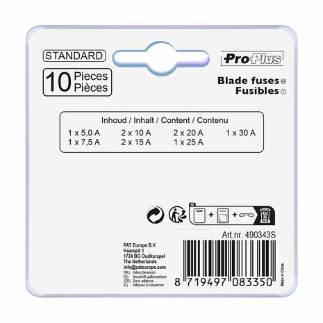Fusibles standard assortis 10 pieces sous blister