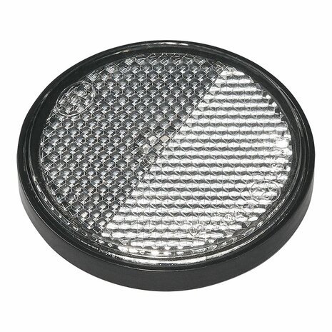 Reflecteur blanc 58mm autocollant avec plaque de base 2 pieces en blister