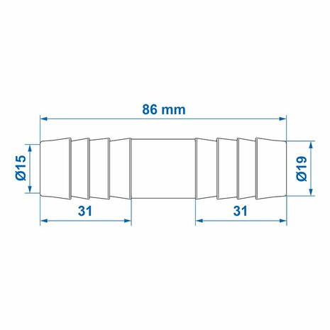 Passe-fil droit 19mm chaque