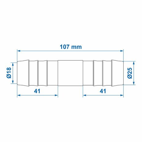 Passe-fil droit 25mm