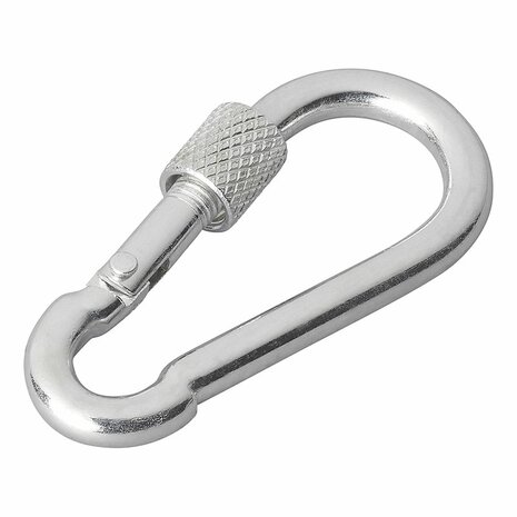 Mousqueton metallique 6x60mm avec fermeture a vis x10 pieces