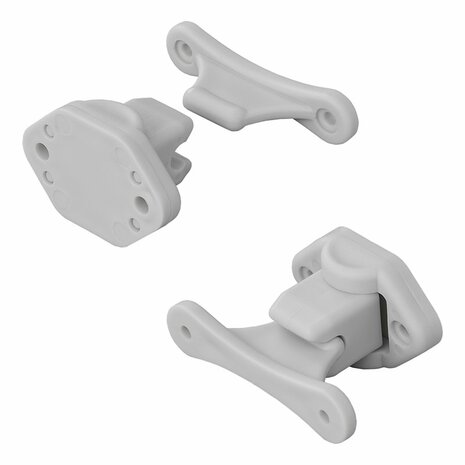 Loquet de porte a charniere gris 2 pieces