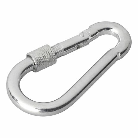 Mousqueton metal 8x80mm avec fermeture a vis x10 pieces
