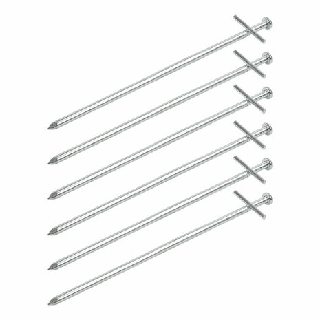 Goupille de roche 23cm metal avec goupille soudee en croix 6 pieces en polybag