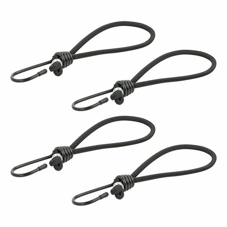 Tendeur de tente elastique noir avec crochet 4 pieces sous blister