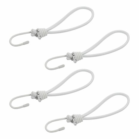 Tendeur de tente elastique blanc avec crochet 4 pieces sous blister