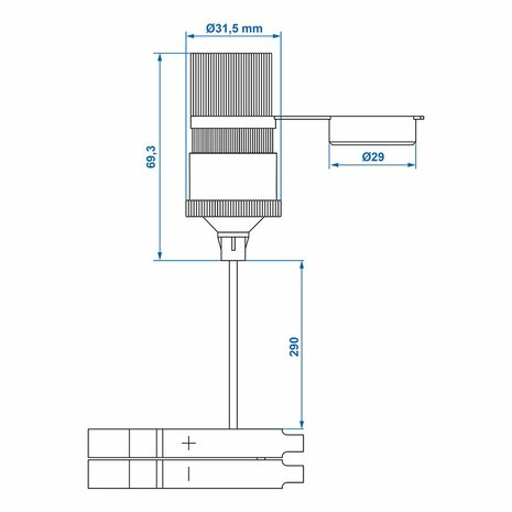 Prise allume-cigare avec cosses de batterie 12V/24V-16A sous blister